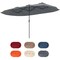 Extra Large LED Patio Umbrella, Double-Tier Canopy with Crank and Solar Lights